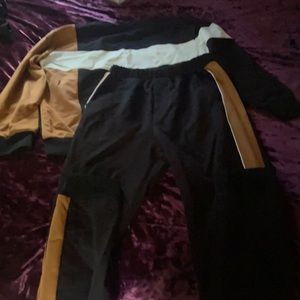 White,Black,brown Outfit